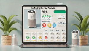 Air purifier review analyzer tool in action